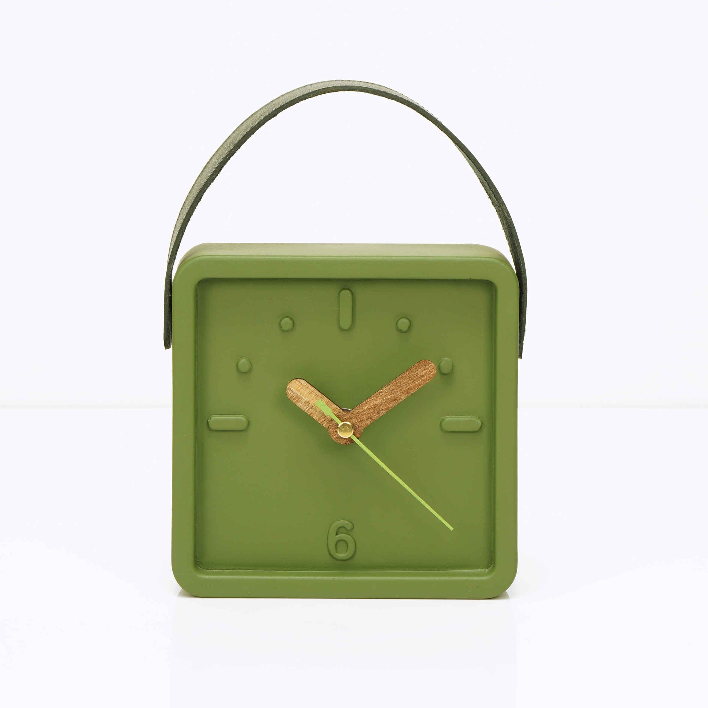Price and Buy Handcrafted Concrete Desk Clock – Minimalist Green
