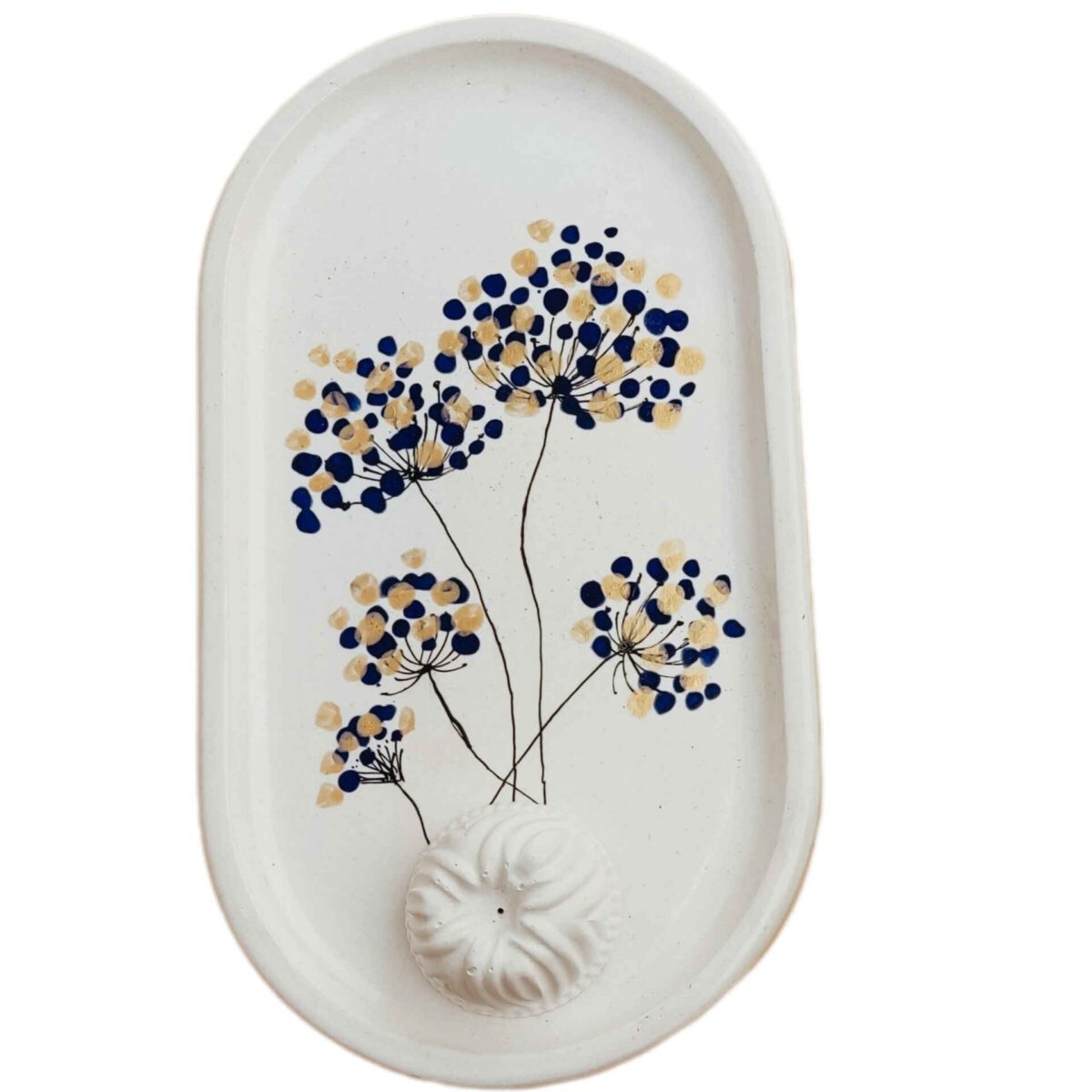 Price and Buy Handcrafted Concrete Serving Tray with Dandelion Design for Home Decor