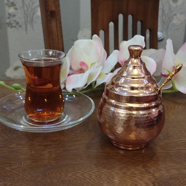 Price and Buy Handcrafted Copper Storage Jar – Ideal for Kitchen Organization Hammered with Handle - Image 3