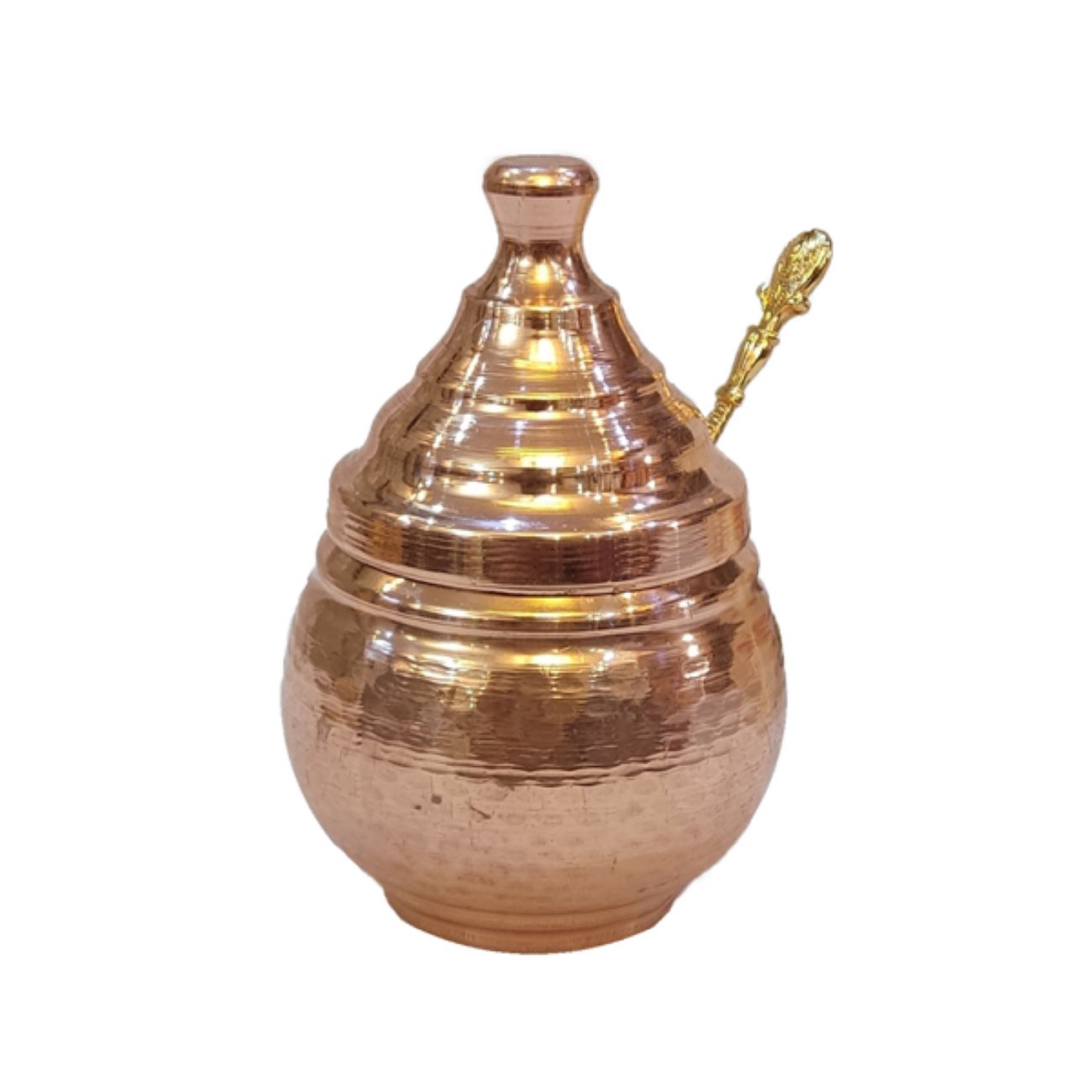 Price and Buy Handcrafted Copper Storage Jar – Ideal for Kitchen Organization Hammered with Handle - Image 4