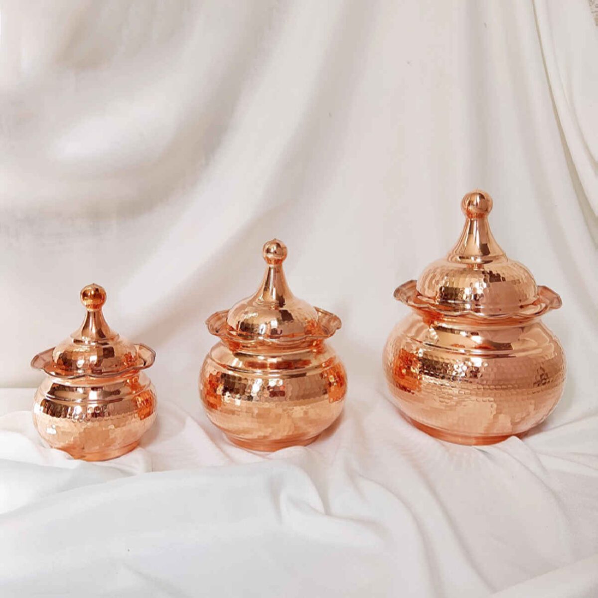 Price and Buy Handcrafted Copper Storage Jar – Ideal for Kitchen Organization – Set of 3 - Image 4
