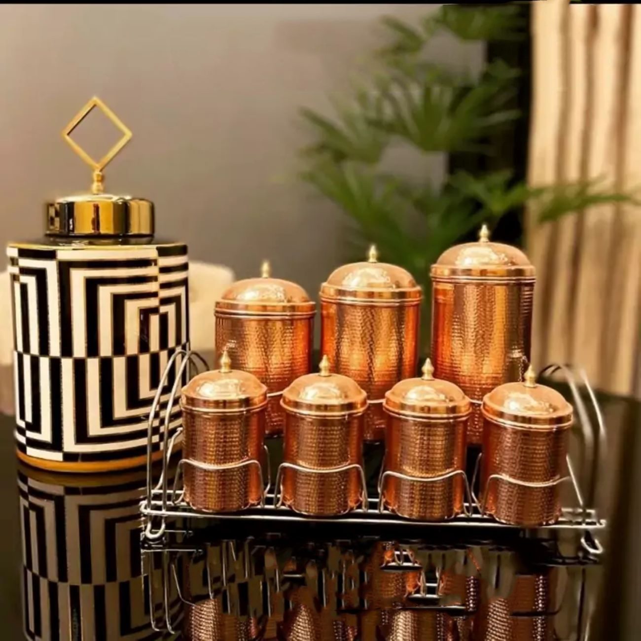 Price and Buy Handcrafted Copper Storage Jars A Blend of Tradition and Style 7 Pcs