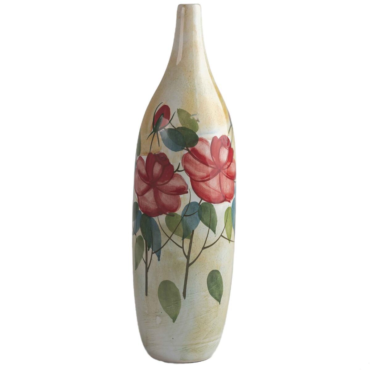 Price and Buy Handcrafted Decorative Bud Pottery Vase Hand-Painted with Floral Design