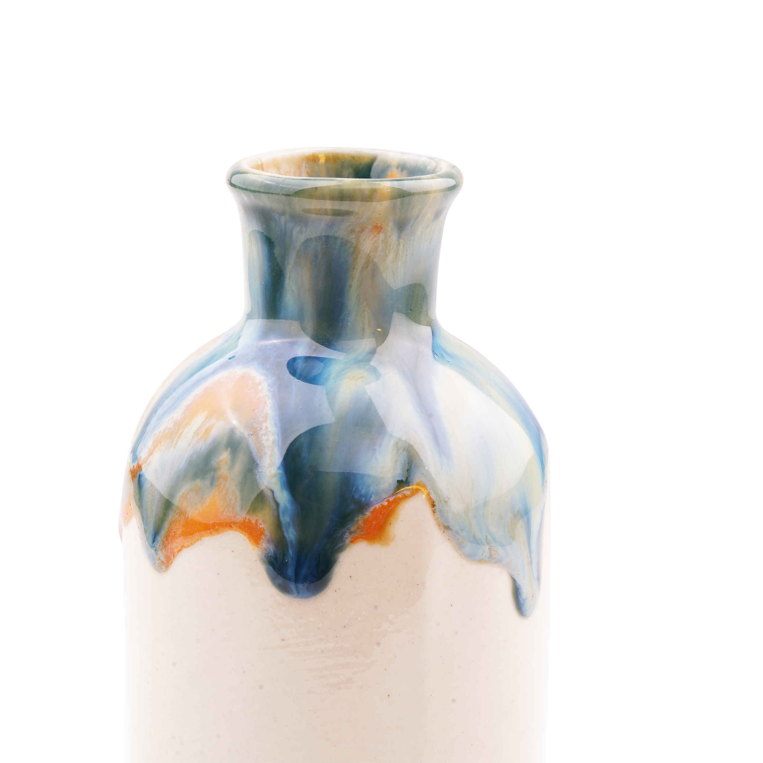 Price and Buy Handcrafted Decorative Bud Pottery Vase with Drip Glaze Design Taranom Model - Image 3