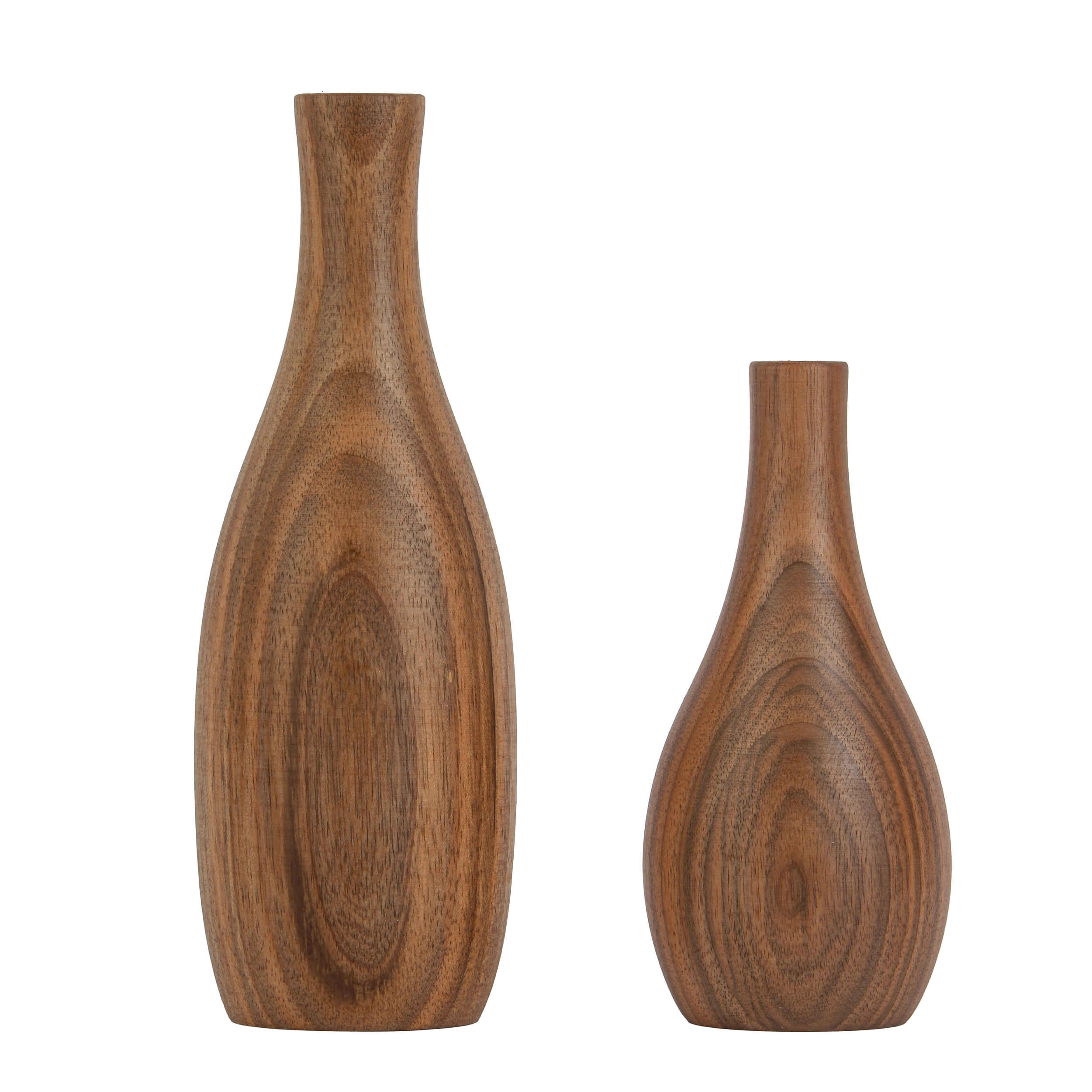 Price and Buy Handcrafted Decorative Bud Vase Made from Natural Solid Wood Rustic – Set of 2