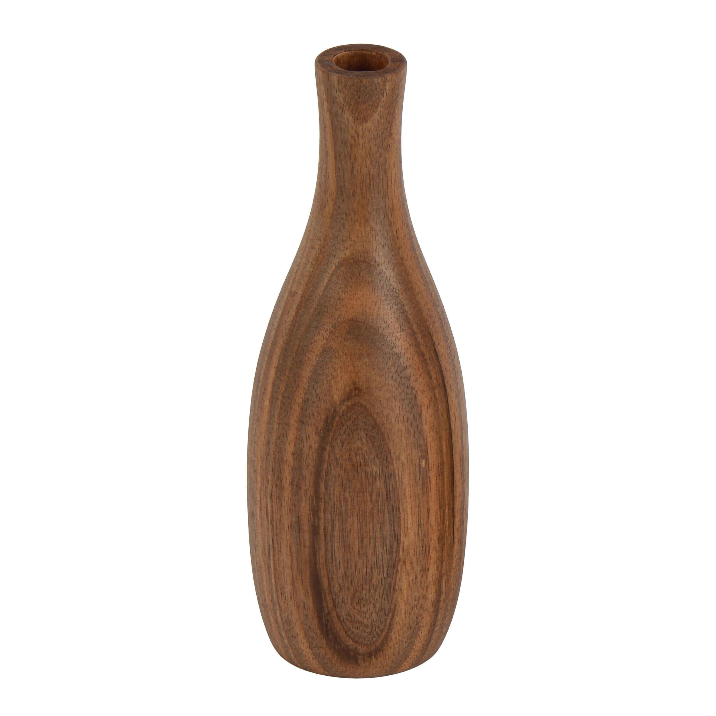 Price and Buy Handcrafted Decorative Bud Vase Made from Natural Solid Wood Rustic – Set of 2 - Image 3