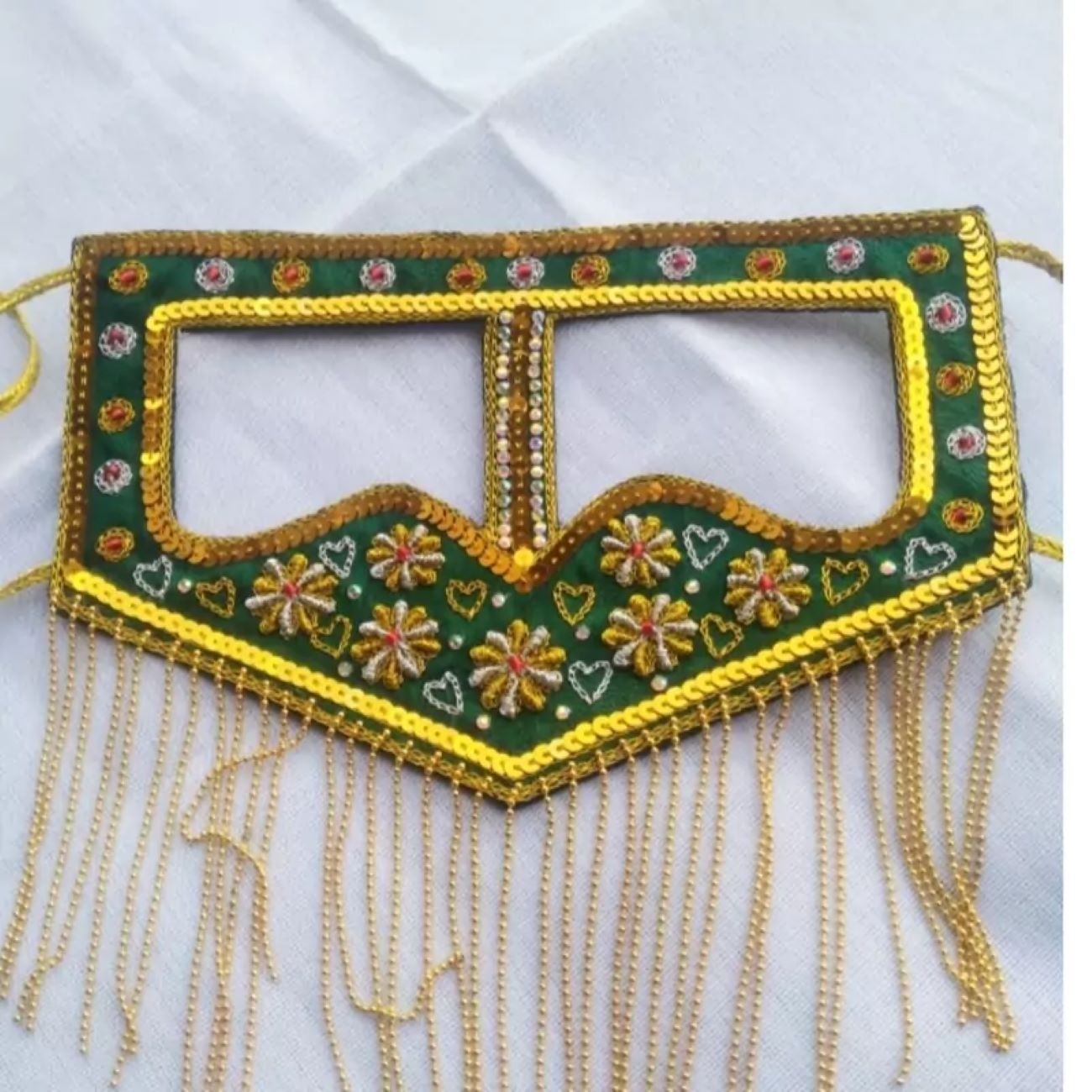 Price and Buy Handcrafted Decorative Mask with Intricate Embroidery 4 Different Designs in 1 pack_6901b31f2bcd1.jpeg Price and Buy Handcrafted Decorative Mask with Intricate Embroidery 4 Different Designs in 1 pack - Image 4