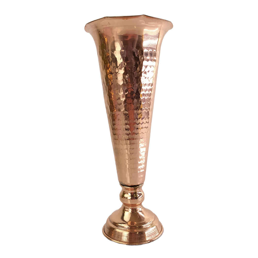 Price and Buy Handcrafted Decorative Persian Hammered Copper Vase Cone_68fbbdc966613.jpeg Price and Buy Handcrafted Decorative Persian Hammered Copper Vase Cone - Image 1