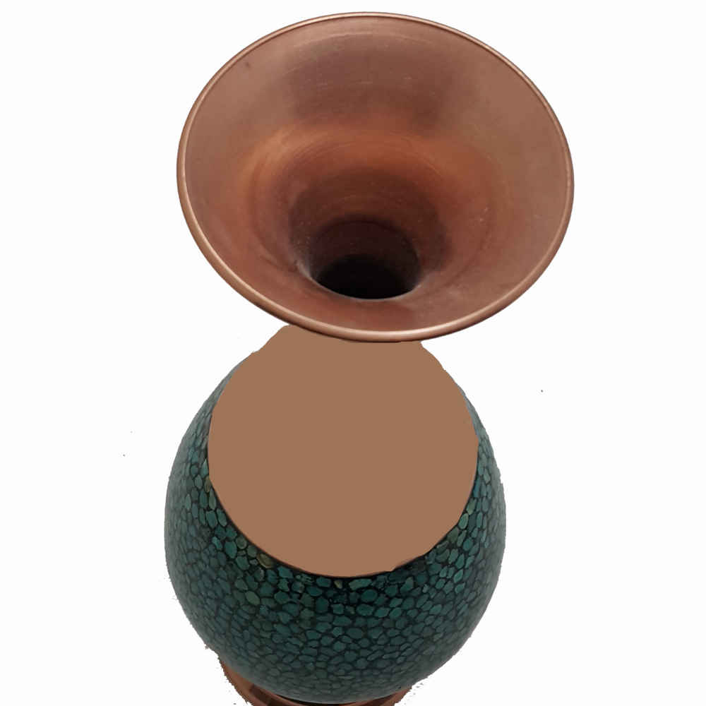 Price and Buy Handcrafted Decorative Persian Inlaid Turquoise Copper Vase Sina - Image 3