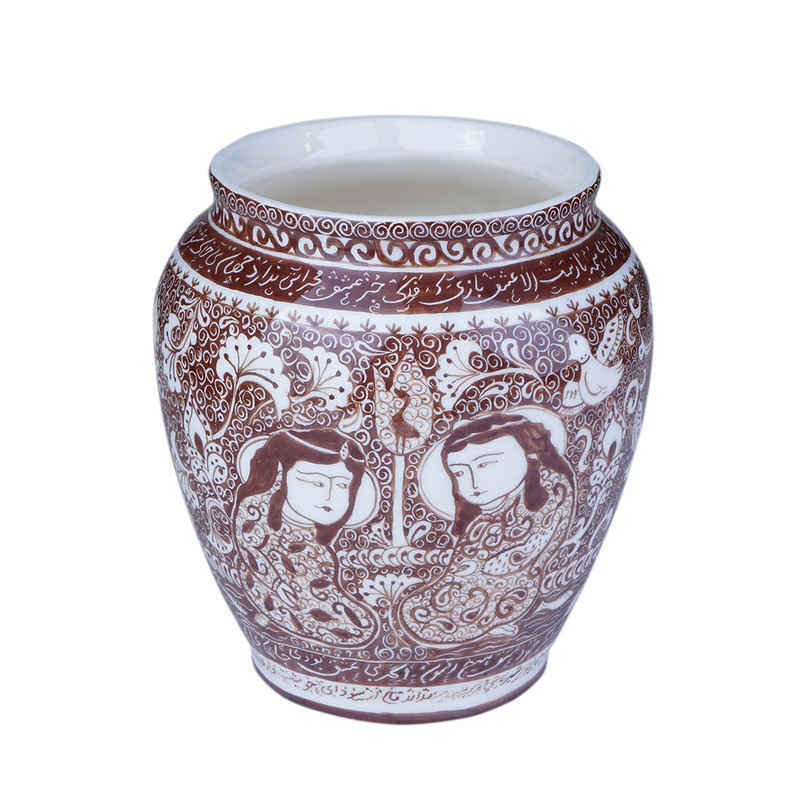 Price and Buy Handcrafted Decorative Persian Pottery Vase with Art Motif Khatoon - Image 3