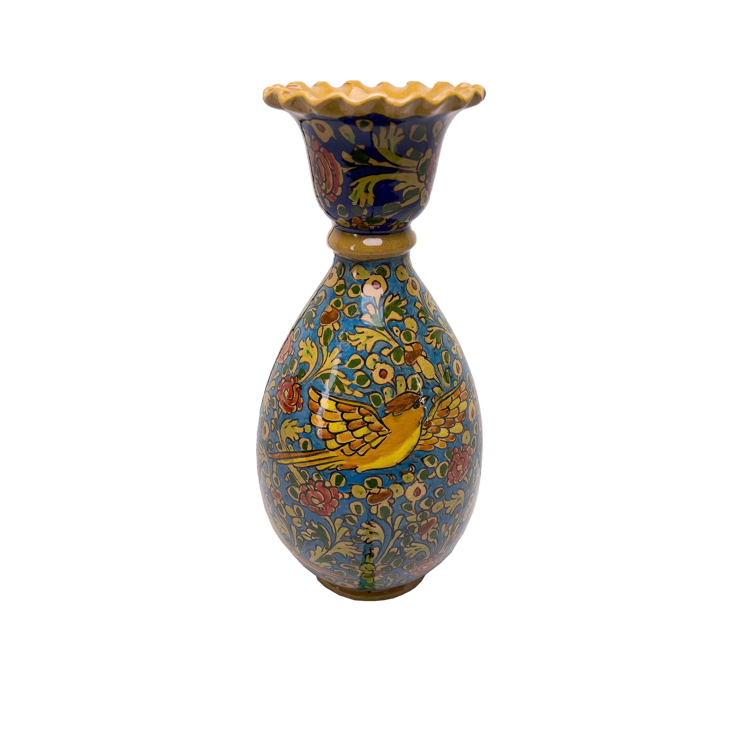 Price and Buy Handcrafted Decorative Pottery Vase Hand-Painted with Gol o Morgh Pattern_68fde8a648011.jpeg Price and Buy Handcrafted Decorative Pottery Vase Hand-Painted with Gol o Morgh Pattern - Image 1