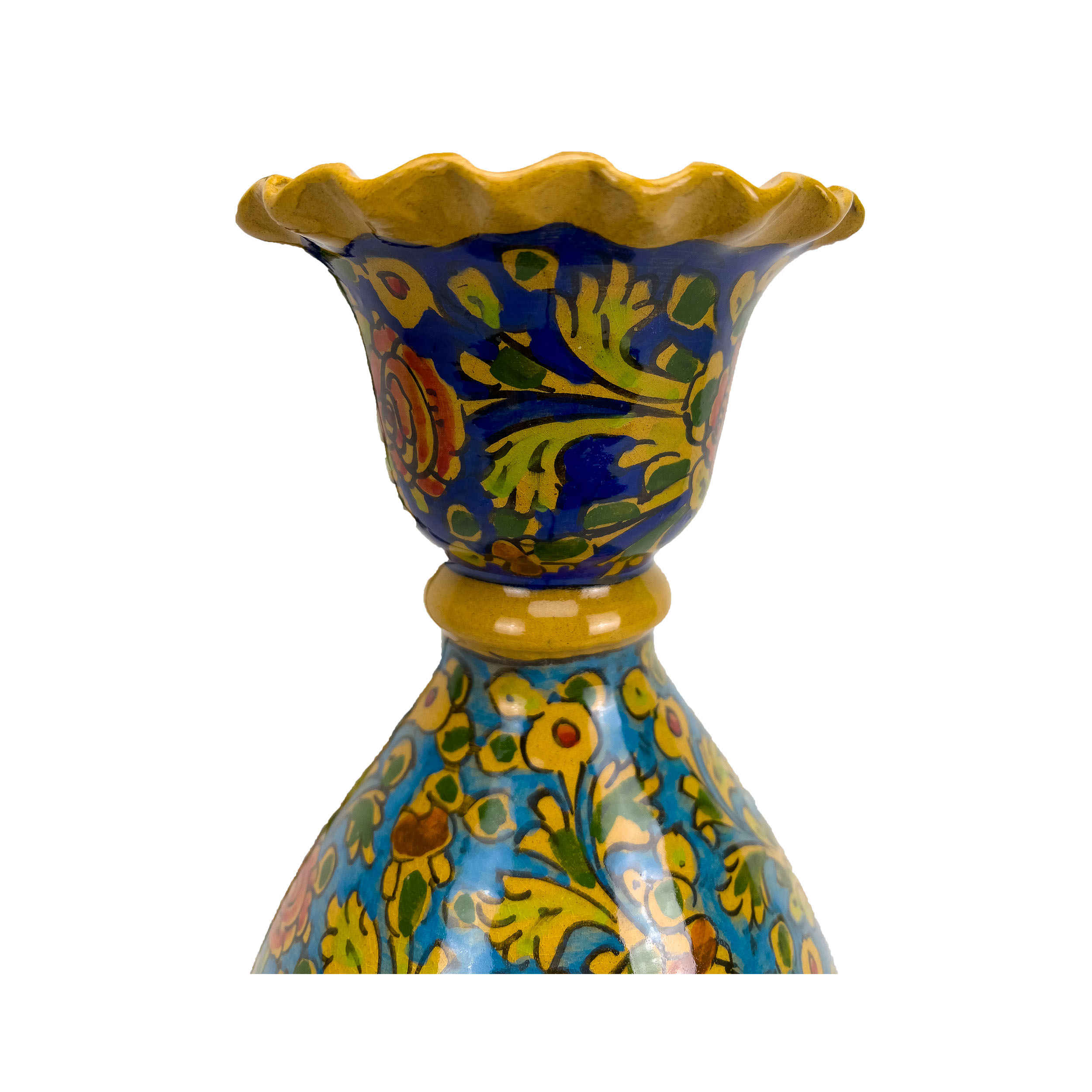 Price and Buy Handcrafted Decorative Pottery Vase Hand-Painted with Gol o Morgh Pattern_68fde8ac44534.jpeg Price and Buy Handcrafted Decorative Pottery Vase Hand-Painted with Gol o Morgh Pattern - Image 3