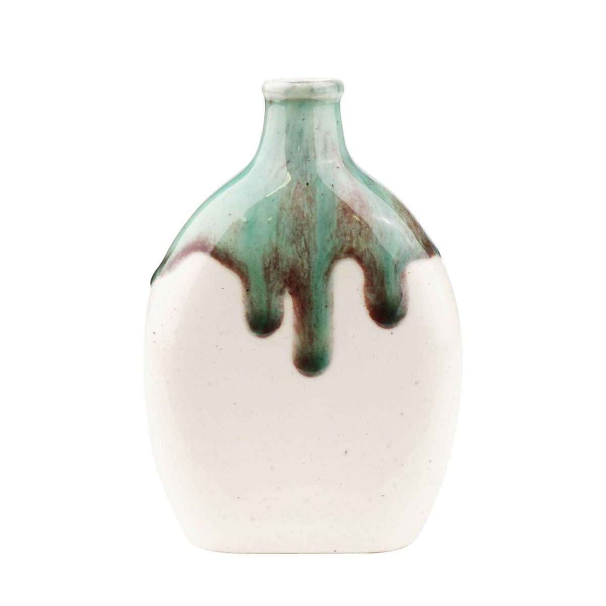 Price and Buy Handcrafted Decorative Single Stem Pottery Vase with Drip Glaze Design in Blue