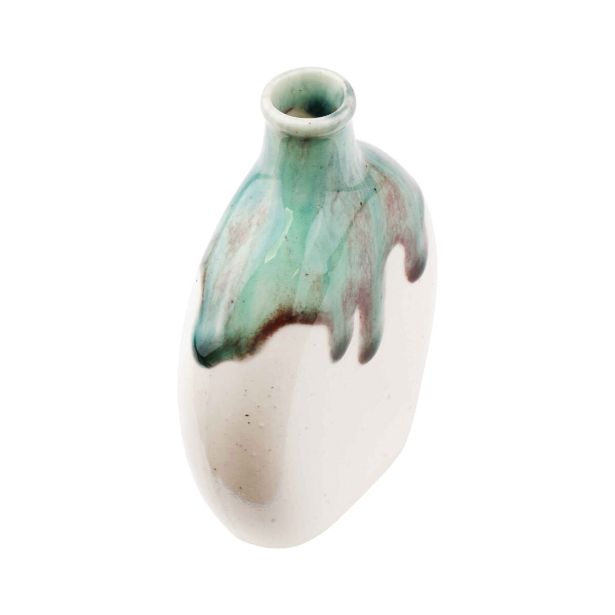 Price and Buy Handcrafted Decorative Single Stem Pottery Vase with Drip Glaze Design in Blue - Image 3