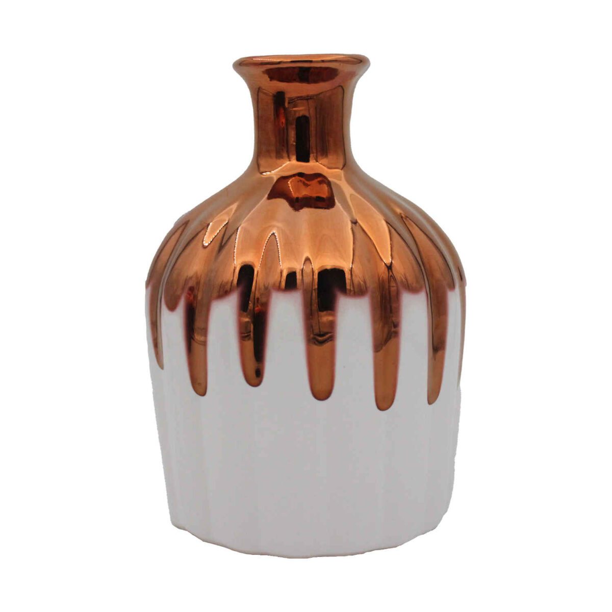 Price and Buy Handcrafted Decorative Single Stem Pottery Vase with Drip Glaze Design in Brown