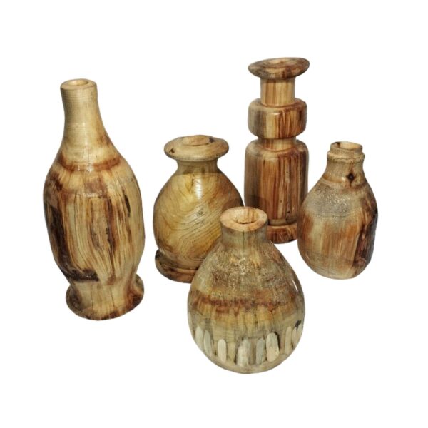 Price and Buy Handcrafted Decorative Wooden Bud Vase Made from Natural Solid Wood Set of 5_68fdf5db37901.jpeg Price and Buy Handcrafted Decorative Wooden Bud Vase Made from Natural Solid Wood Set of 5