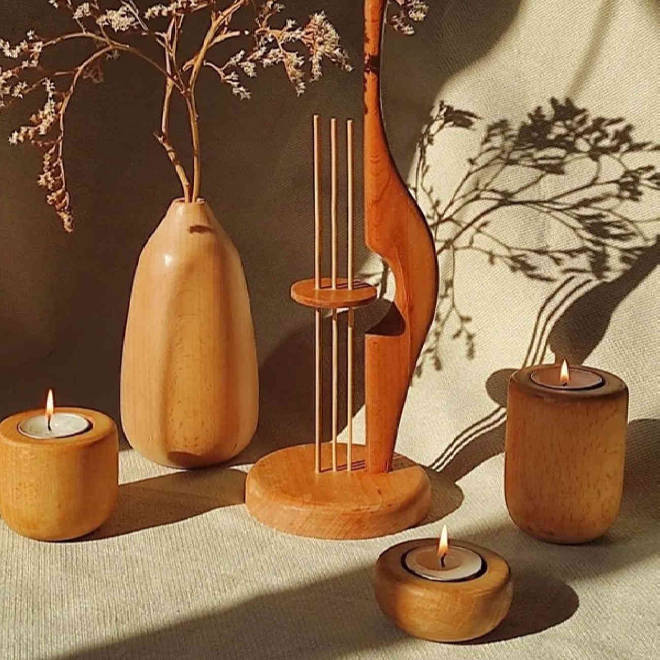 Price and Buy Handcrafted Decorative Wooden Bud Vase – Minimal & Rustic Style in Brown - Image 4