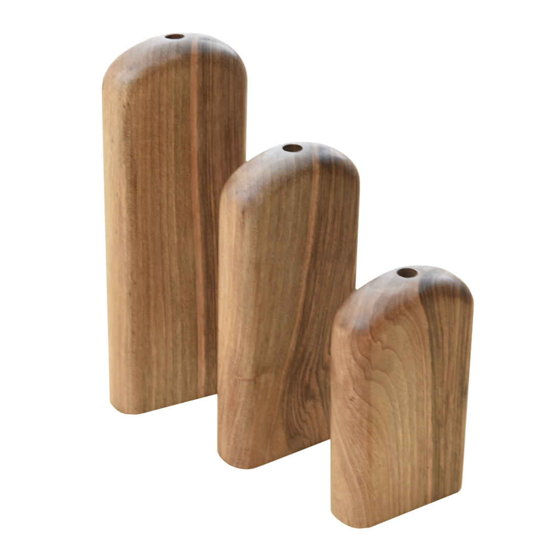 Price and Buy Handcrafted Decorative Wooden Single Stem Vase – Aesthetic Gift Set of 3 - Image 5