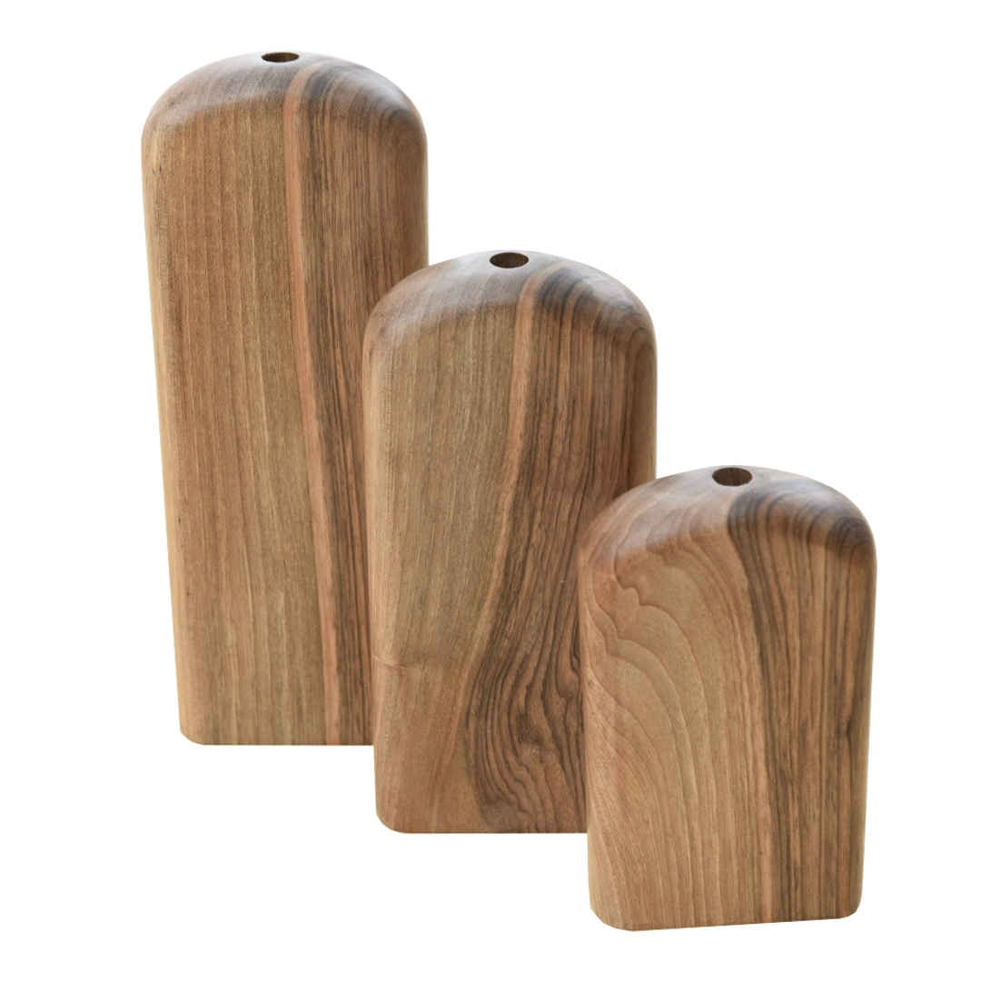Price and Buy Handcrafted Decorative Wooden Single Stem Vase – Aesthetic Gift Set of 3 - Image 7