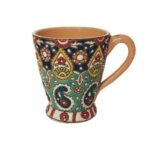Price and Buy Handcrafted Enamelled Pottery Mug – Perfect for Tea & Coffee with Floral & Paisley Design