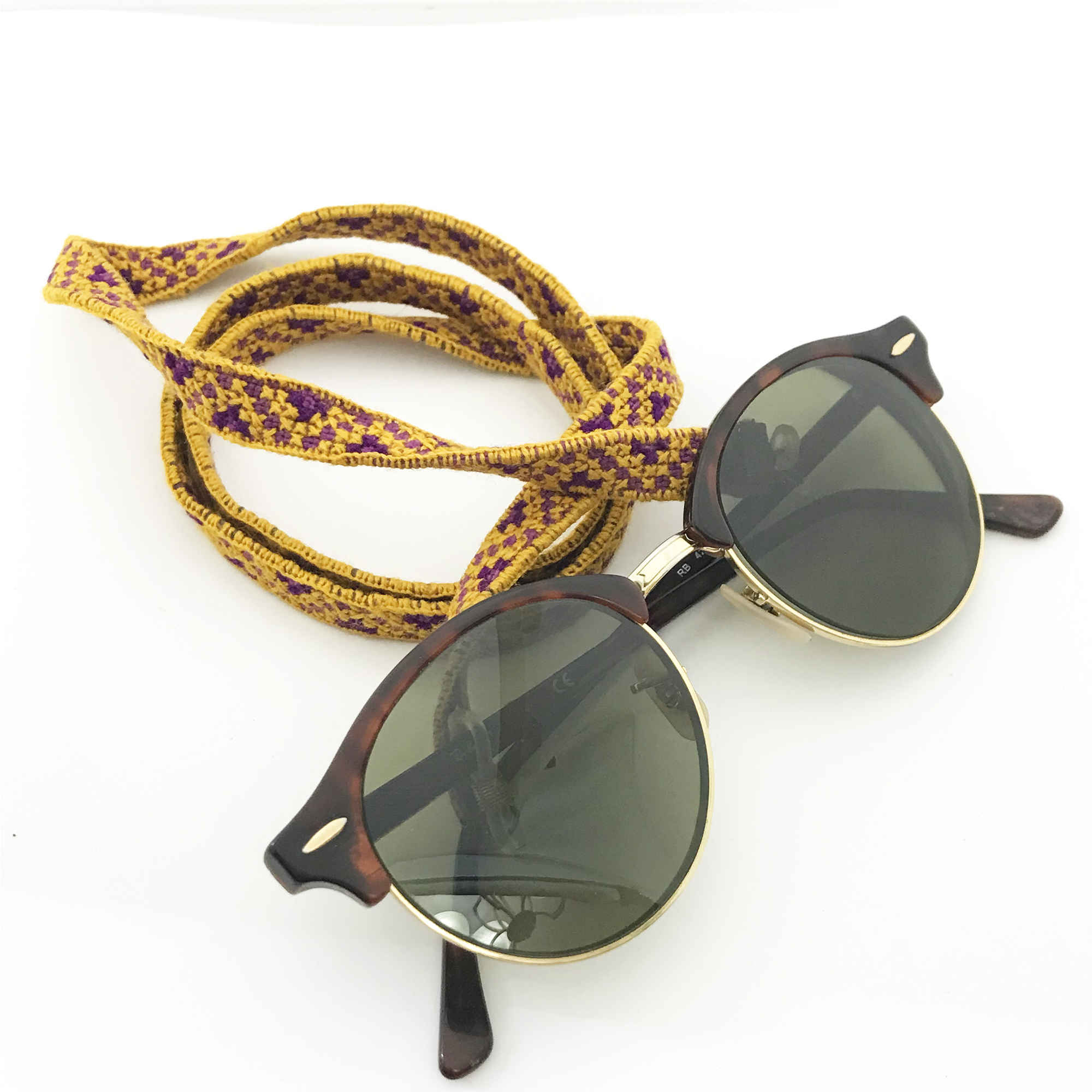 Price and Buy Handcrafted Glasses Strap – Baluchi Embroidery in Yellow & Purple - Image 5
