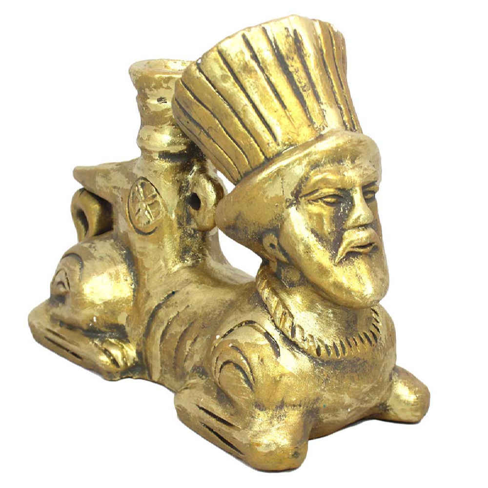 Price and Buy Handcrafted Golden Pottery Incense Sculpture – Sphinx Design