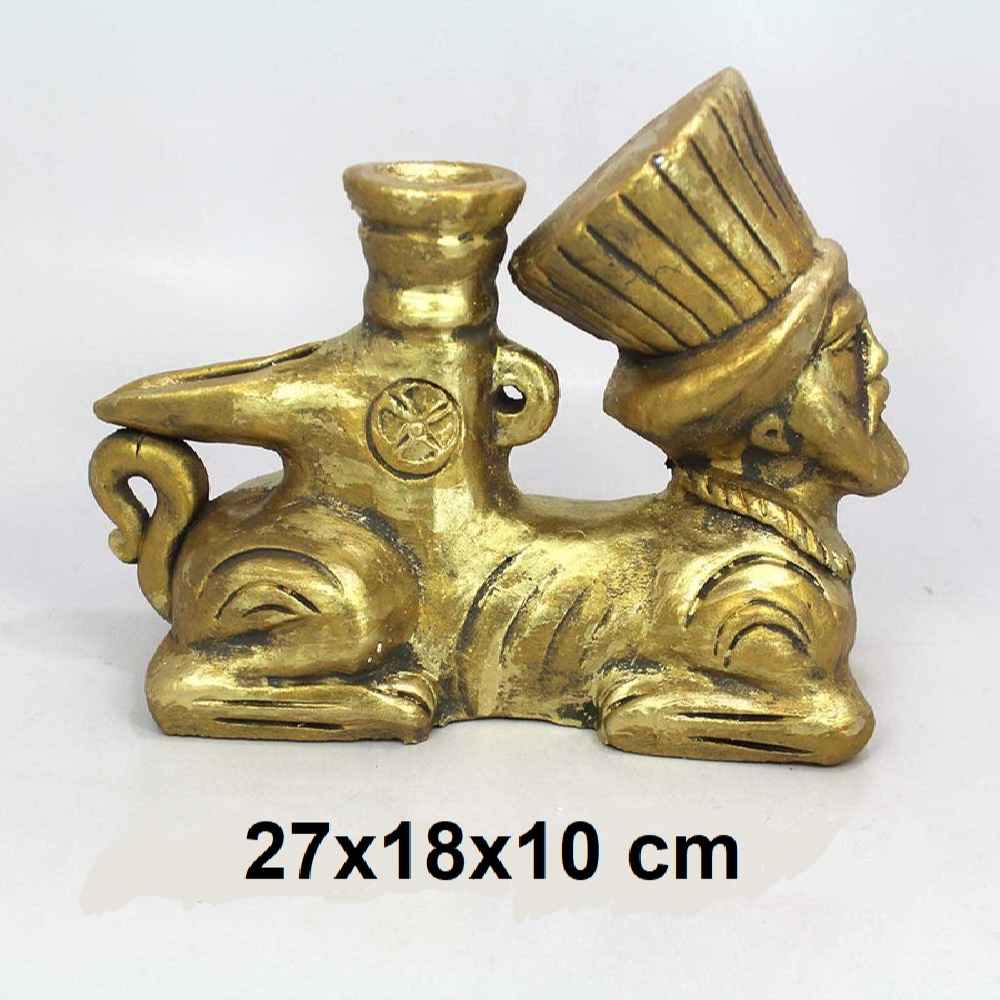Price and Buy Handcrafted Golden Pottery Incense Sculpture – Sphinx Design - Image 4