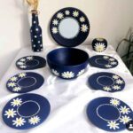 Price and Buy Handcrafted Haft Seen Set – Chamomile Floral Pattern Painted Design Waterproof Set of 10