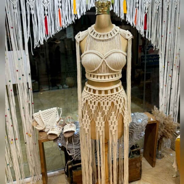 Price and Buy Handcrafted Macrame Dress – Crop Top and Skirt, Stylish Perfect for Beachside Walk_69012f554b167.jpeg Price and Buy Handcrafted Macrame Dress – Crop Top and Skirt, Stylish Perfect for Beachside Walk