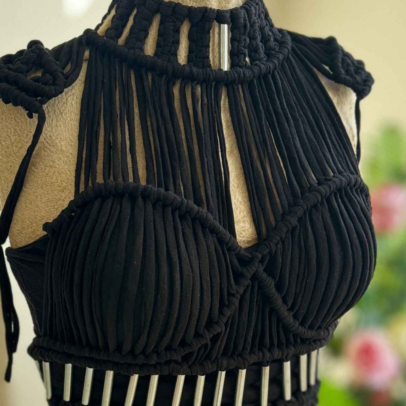 Price and Buy Handcrafted Macrame Dress – Crop Top & Skirt Perfect for Summer Outdoor Celebration_69012f8d2a3db.jpeg Price and Buy Handcrafted Macrame Dress – Crop Top & Skirt Perfect for Summer Outdoor Celebration - Image 4