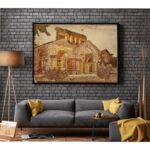 Price and Buy Handcrafted Marquetry Wall Panel with Stunning Church Design - Image 3