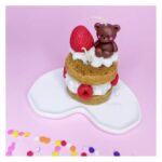 Price and Buy Handcrafted Novelty Layered Cake Candle Featuring a Bear and Strawberry - Image 4