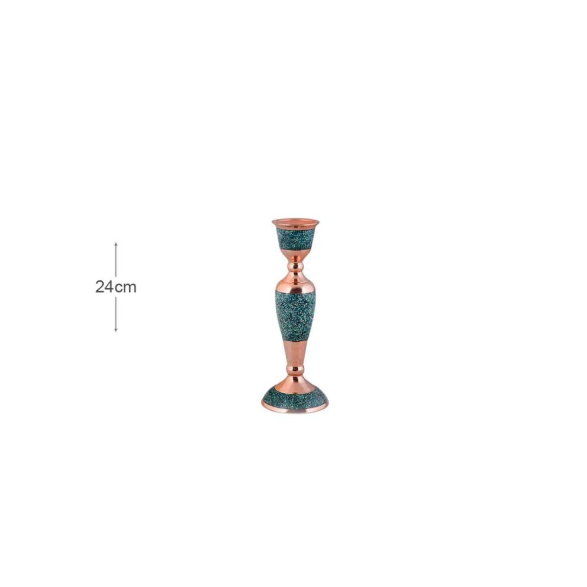 Price and Buy Handcrafted Persian Copper Candlestick – Artistic Turquoise Inlay - Image 3