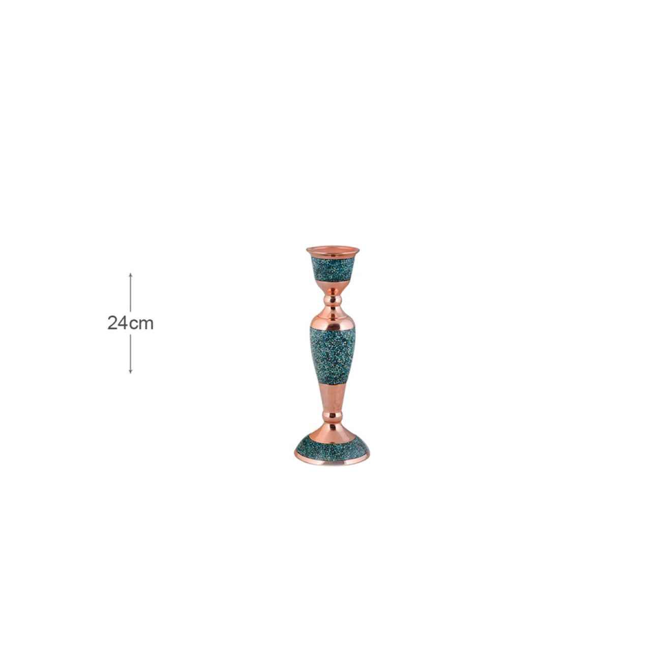 Price and Buy Handcrafted Persian Copper Candlestick – Artistic Turquoise Inlay - Image 3