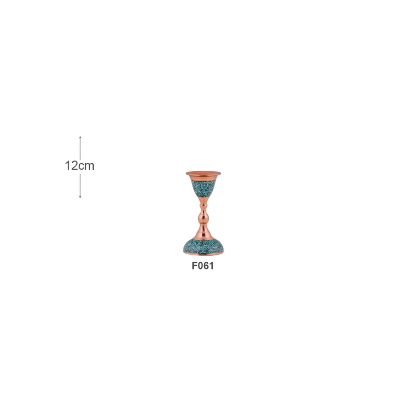 Price and Buy Handcrafted Persian Copper Candlestick – Artistic Turquoise Inlay - Image 3