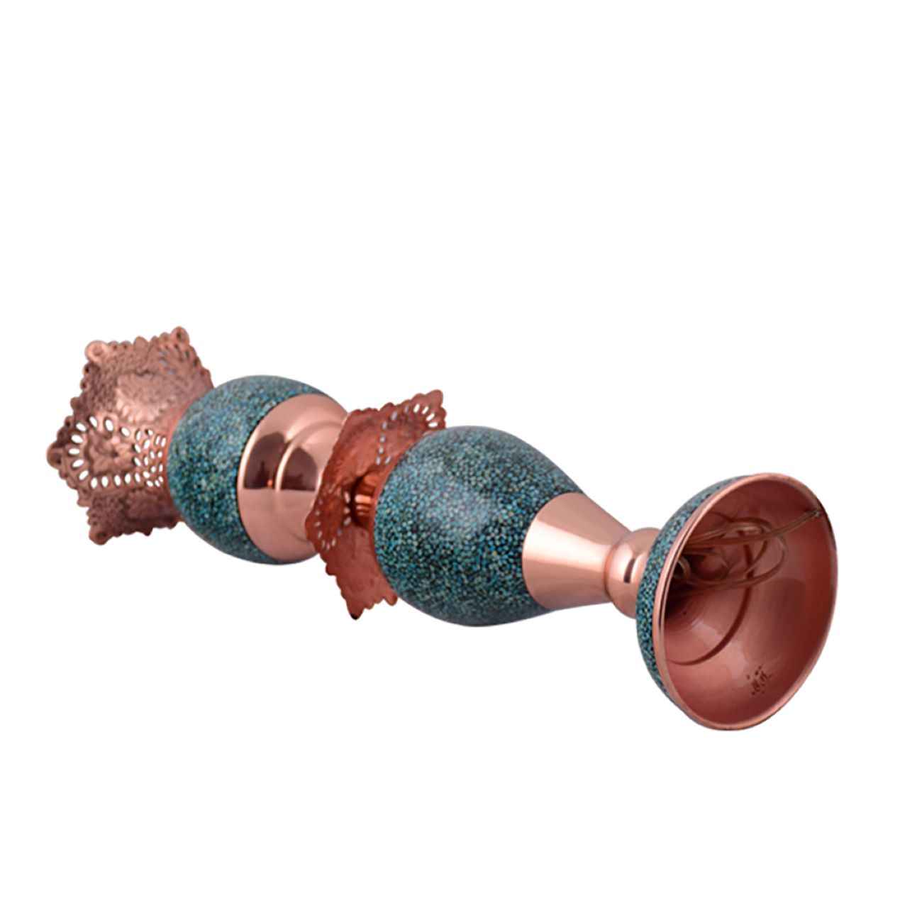 Price and Buy Handcrafted Persian Copper Candlestick – Turquoise Inlay - Image 3