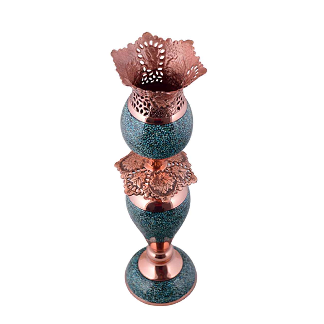 Price and Buy Handcrafted Persian Copper Candlestick – Turquoise Inlay - Image 4