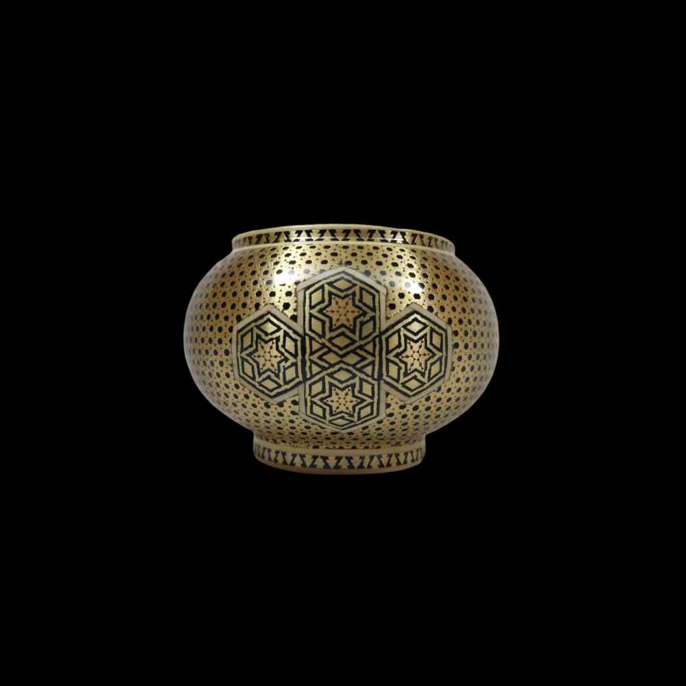 Price and Buy Handcrafted Persian Copper Sugar Bowl Decorated with Khatam Marquetry Art Ghandoon - Image 5