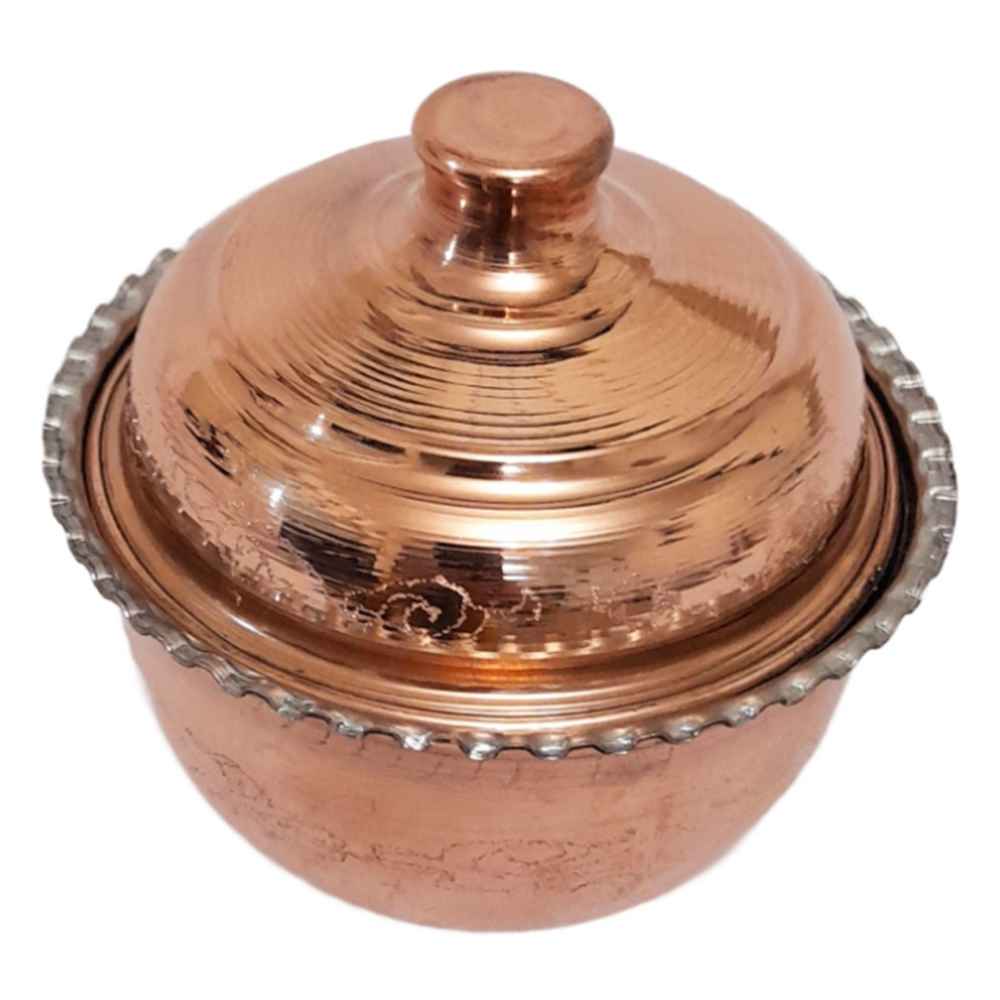 Price and Buy Handcrafted Persian Copper Sugar Bowl with – Hammered Karina - Image 3