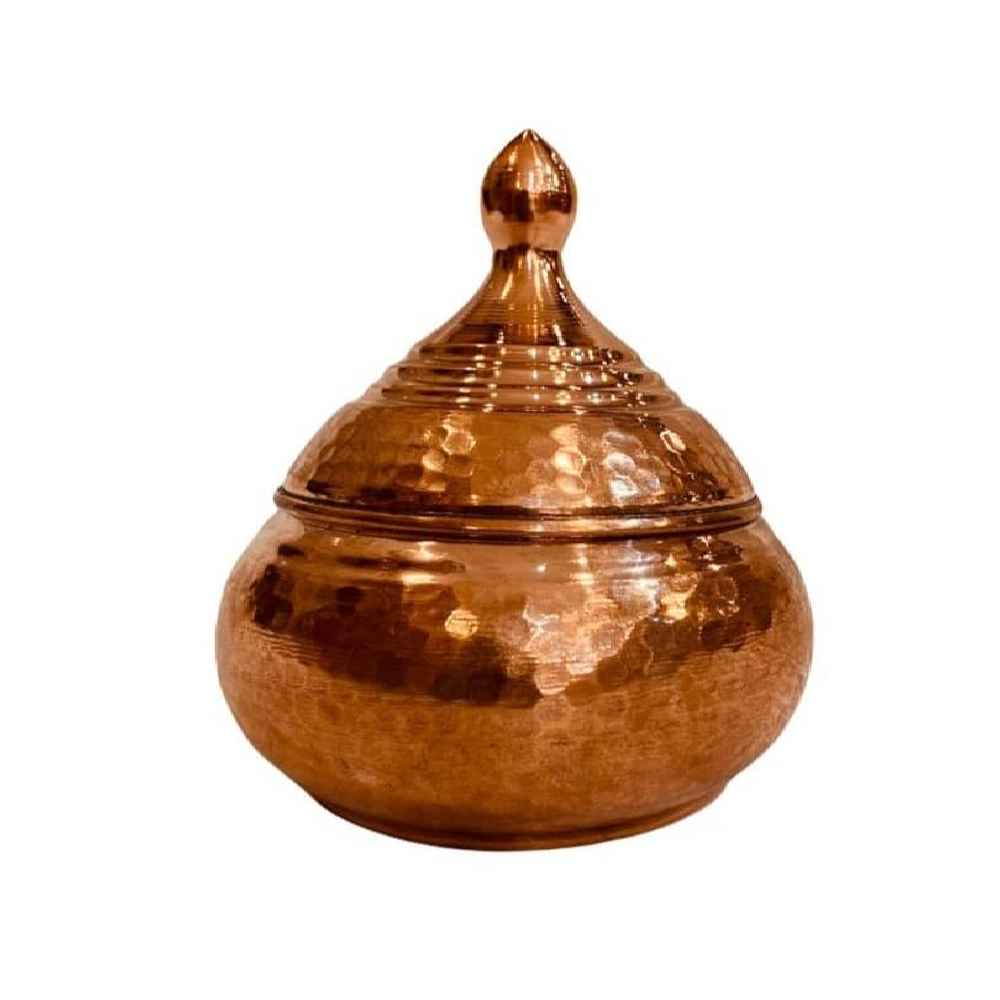 Price and Buy Handcrafted Persian Copper Sugar Bowl with Lid – Hammered Mobin
