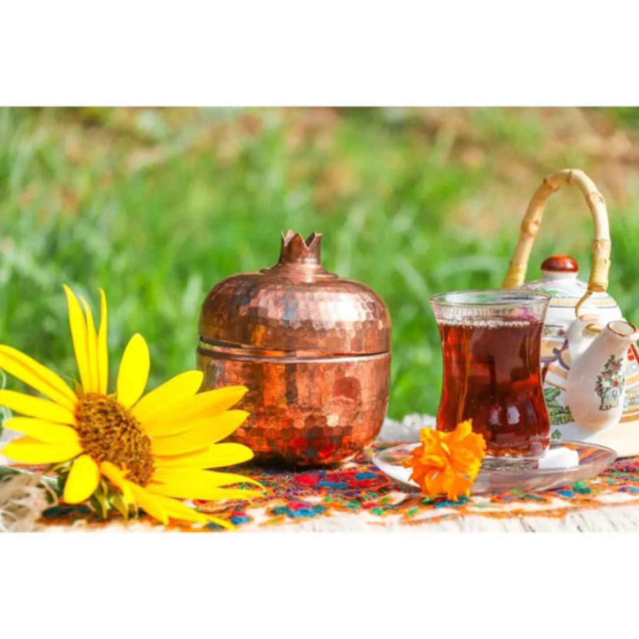 Price and Buy Handcrafted Persian Copper Sugar Bowl with Lid – Hammered Pomegranate Design - Image 6