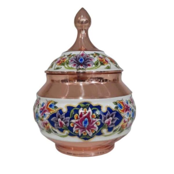 Price and Buy Handcrafted Persian Copper Sugar Bowl with Lid – Minakari Enameled Behesht_68fda89ae9682.jpeg Price and Buy Handcrafted Persian Copper Sugar Bowl with Lid – Minakari Enameled Behesht