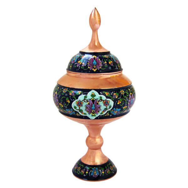 Price and Buy Handcrafted Persian Copper Sugar Bowl with Lid – Minakari Enameled Pishvaz_68ff24bb16df6.jpeg Price and Buy Handcrafted Persian Copper Sugar Bowl with Lid – Minakari Enameled Pishvaz