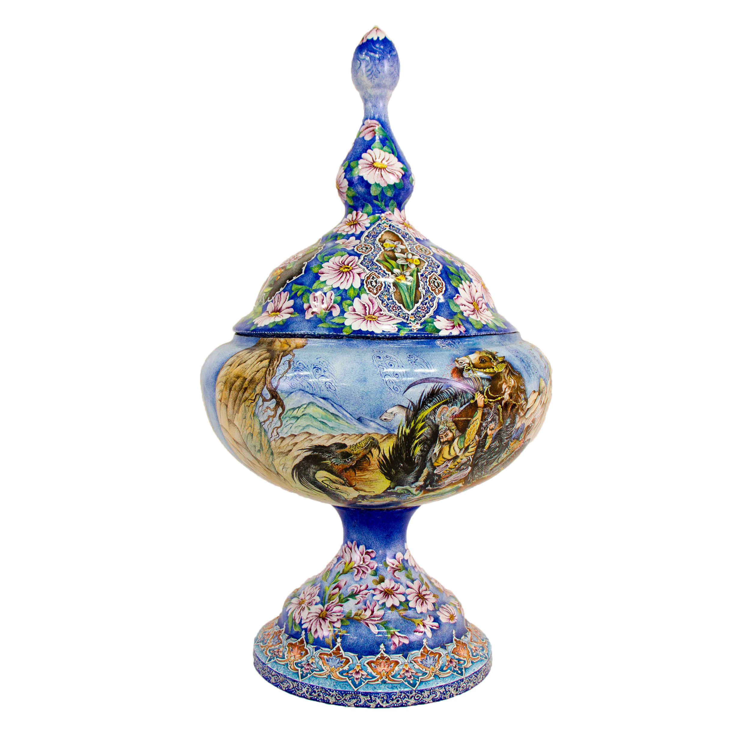 Price and Buy Handcrafted Persian Copper Sugar Bowl with Lid – Minakari Enameled Tarkibi