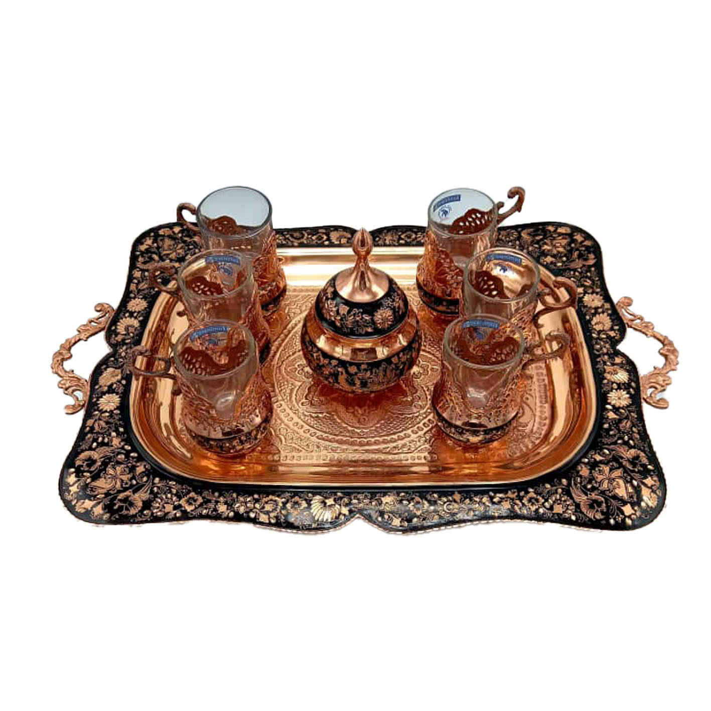 Price and Buy Handcrafted Persian Copper Tea & Coffee Set – Engraved