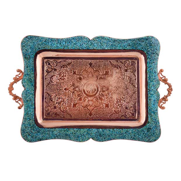 Price and Buy Handcrafted Persian Copper Tea & Coffee Set – Inlaid Turquoise - Image 4