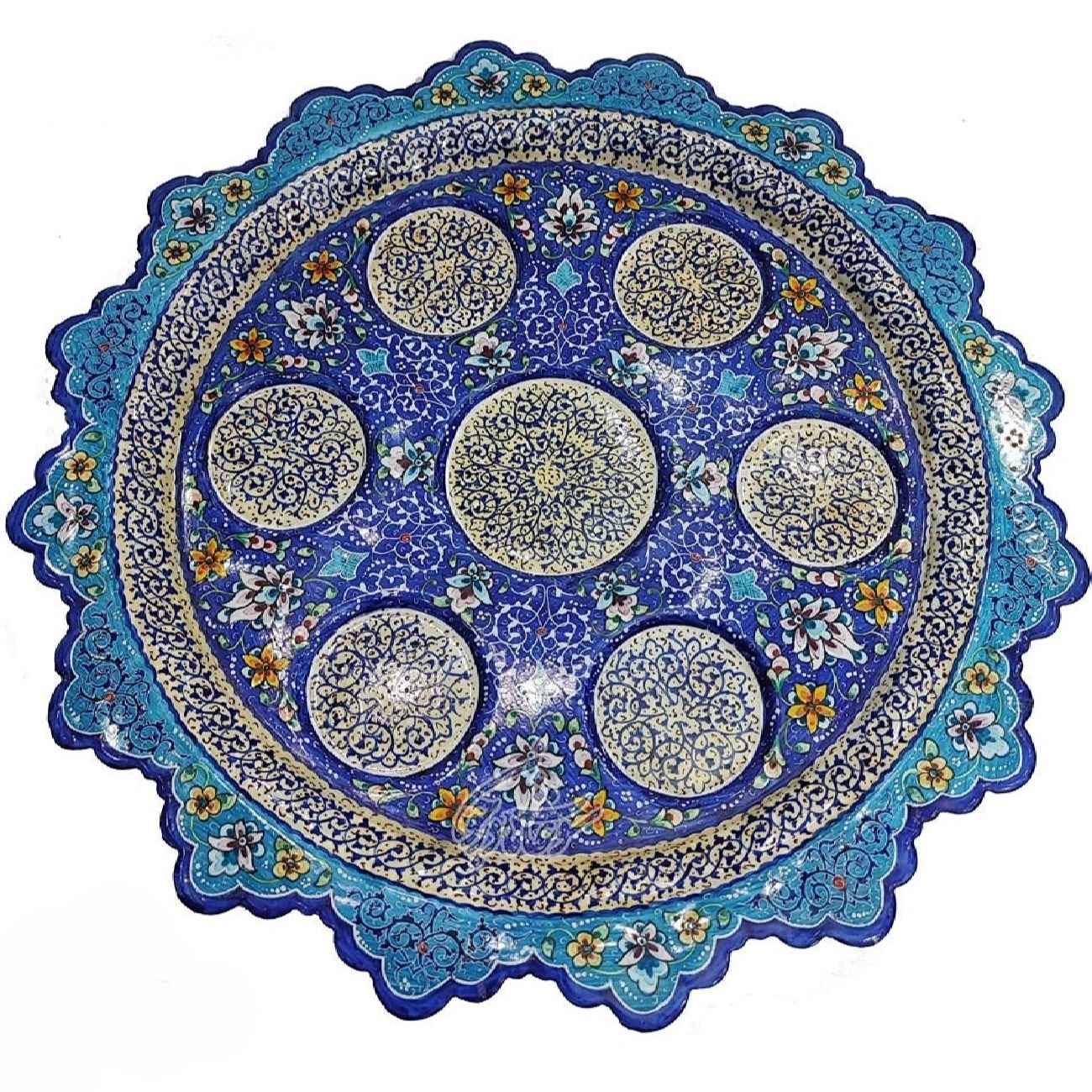 Price and Buy Handcrafted Persian Copper Tea Set – Minakari Enameled in Blue - Image 4