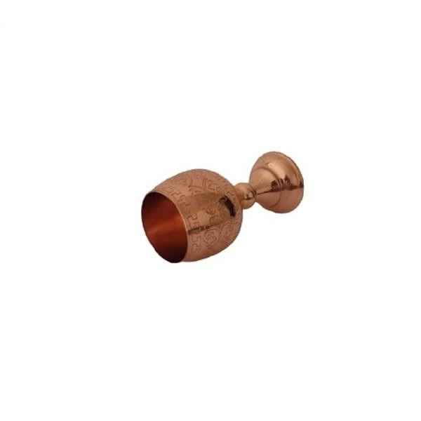 Price and Buy Handcrafted Persian Copper Wine Glass Stemware – Hammered Model Mahtab - Image 3