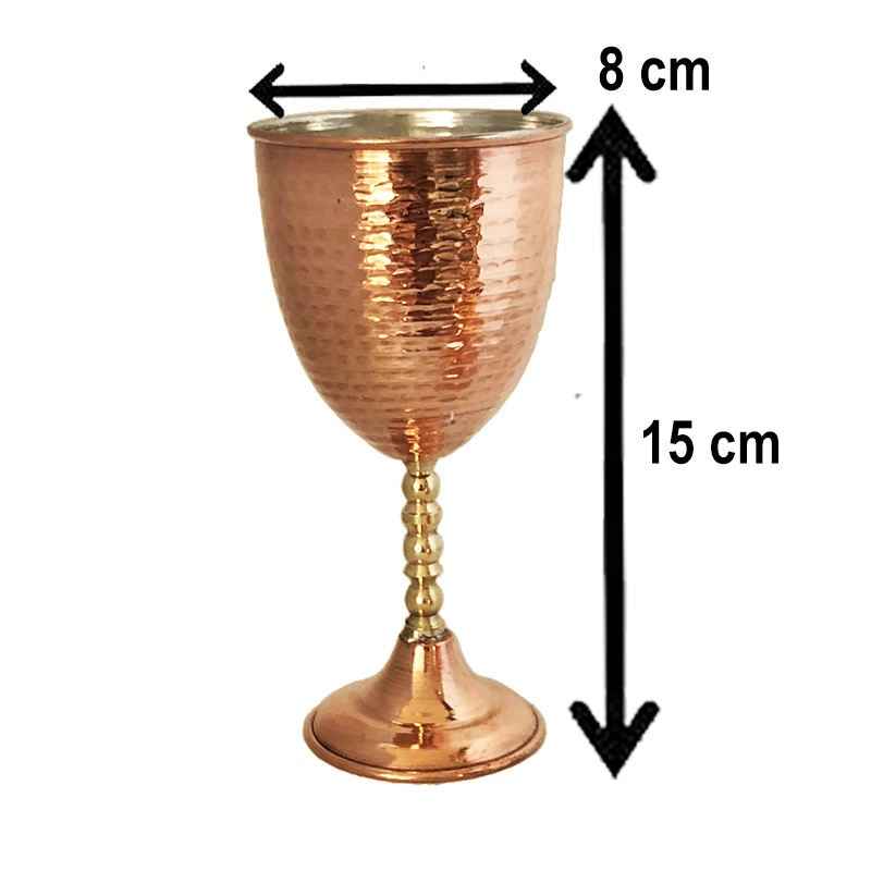 Price and Buy Handcrafted Persian Copper Wine Glass Stemware – Hammered Model Mehrafarin - Image 3