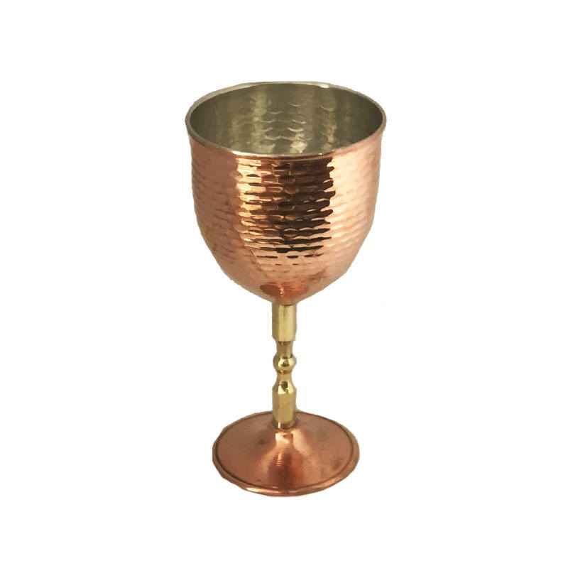 Price and Buy Handcrafted Persian Copper Wine Glass Stemware – Hammered Model Saba - Image 3